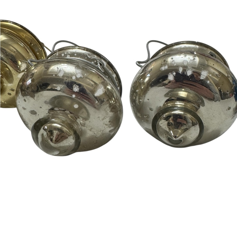 VTG Set of Blue Silver and Gold Glass Lanterns - Picture 4 of 10